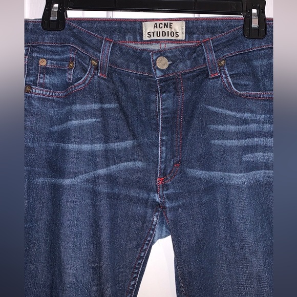 Acne Studios Flex s Red Seam  Blur Jeans, size 28/34 Tall - Picture 4 of 12